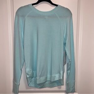 Athleta Mindset Sweatshirt Nirvana Soft Long Sleeve Mint Blue Size SP Petite NWT